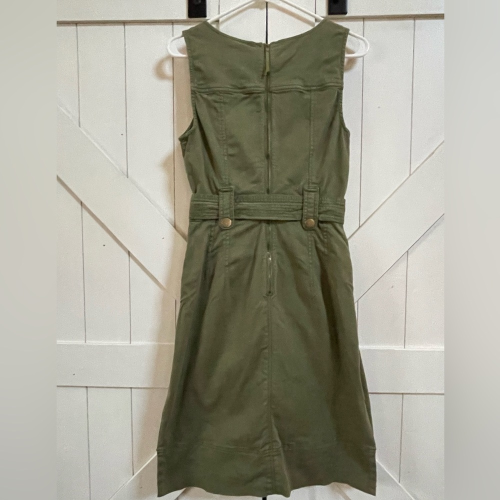 Anthropologie Maeve Army Green Cargo Dress - Picture 2 of 7